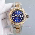 High Quality Replica Iced Out Diamond Rolex Submariner 42mm Blue Face